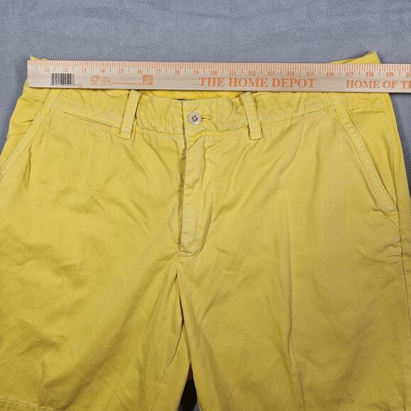 Vintage Polo Ralph Lauren Shorts Mens 36 Yellow 10" Drawstring Y2K Chino Twill - Picture 12 of 15